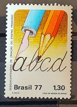 C 1007 Selo Sesquicentenario Ensino Primario Educacao 1977