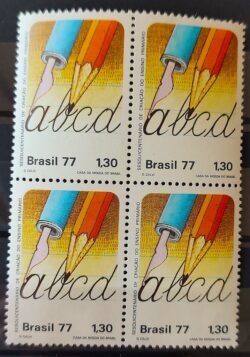 C 1007 Selo Sesquicentenario Ensino Primario Educacao 1977 Quadra