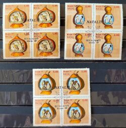 C 1013 Selo Natal Religião Presepio 1977 Serie Completa Quadra CBC BSB