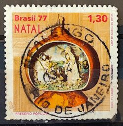 C 1013 Selo Natal Religião Presepio Natividade 1977 Circulado 1