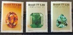 C 1016 Selo Pedras Preciosas Portucale Topazio Esmeralda Agua Marinha 1977 Serie Completa