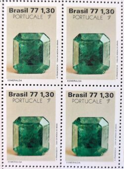 C 1017 Selo Pedras Preciosas Portucale Esmeralda 1977 Quadra