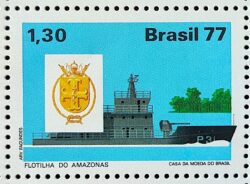 C 1021 Selo Integracao Nacional Navio Transporte 1977