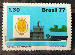 C 1021 Selo Integracao Nacional Navio Transporte Militar 1977