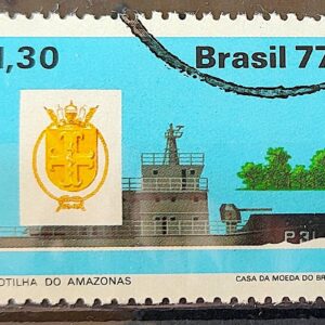 C 1021 Selo Integracao Nacional Navio Transporte Militar 1977 Circulado 2