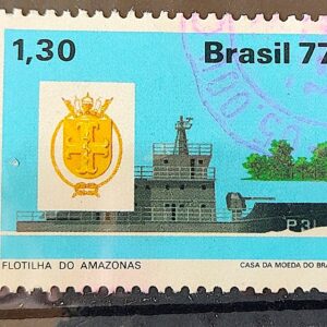C 1021 Selo Integracao Nacional Navio Transporte Militar 1977 Circulado 3