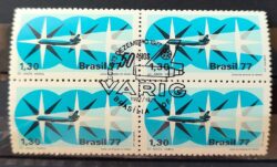 C 1023 Selo 50 Anos da Varig Aviao Aviacao 1977 Quadra CBC BSB