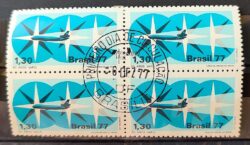 C 1023 Selo 50 Anos da Varig Aviao Aviacao 1977 Quadra CPD BSB