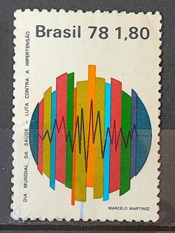 C 1034 Selo Dia Mundial da Saude Hipertensao 1978 Circulado 2