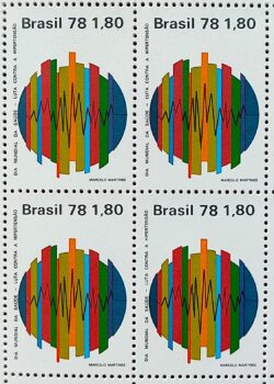 C 1034 Selo Dia Mundial da Saude Hipertensao 1978 Quadra