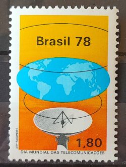 C 1035 Selo Dia Mundial das Telecomunicacoes Comunicaccao Mapa 1978