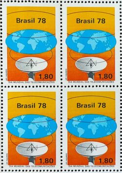 C 1035 Selo Dia Mundial das Telecomunicacoes Comunicaccao Mapa 1978 Quadra