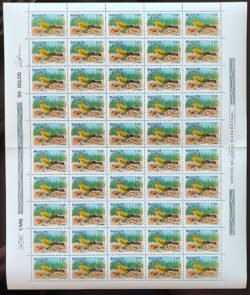 C 1036 Selo Passaros Brasileiros Fauna Ave Sicalis faveola 1978 Folha