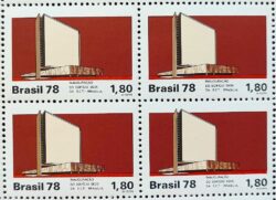 C 1040 Selo Edificio Sede da ECT Correios Servicos Postais 1978 Quadra