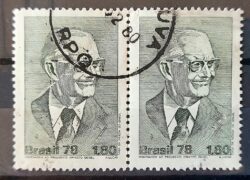 C 1041 Selo Presidente Geisel Militar Chefe de Estado 1978 Dupla Circulado 1