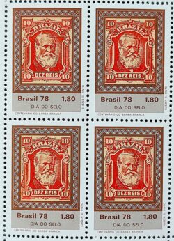 C 1044 Selo Dia do Selo Dom Pedro Monarquia Filatelia Servicos Postais 1978 Quadra
