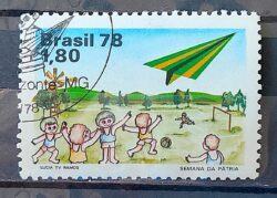 C 1049 Selo Semana da Patria Aviao Crianca 1978 Circulado 1