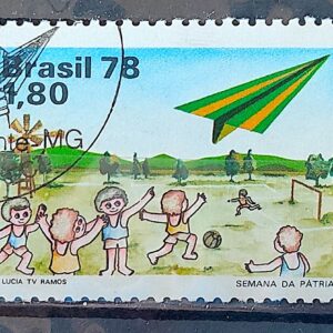 C 1049 Selo Semana da Patria Aviao Crianca 1978 Circulado 1