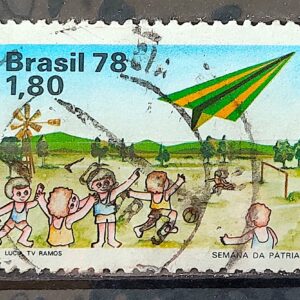 C 1049 Selo Semana da Patria Aviao Crianca 1978 Circulado 2