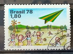 C 1049 Selo Semana da Patria Aviao Crianca 1978 Circulado 3