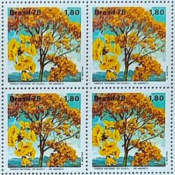 C 1052 Selo Meio Ambiente Foz do Iguacu Flora Ipe Amarelo 1978 Quadra