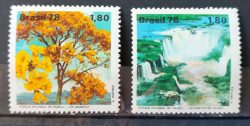 C 1052 Selo Meio Ambiente Foz do Iguacu Flora Ipe Amarelo Cataratas 1978 Serie Completa