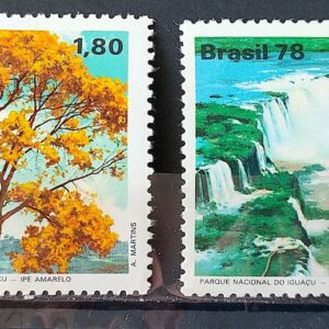 C 1052 Selo Meio Ambiente Foz do Iguacu Flora Ipe Amarelo Cataratas 1978 Serie Completa