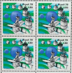 C 1054 Selo Intelsat Comunicacao Satelite 1978 Quadra