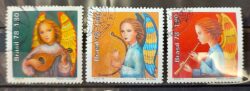 C 1071 Selo Natal Anjo Musica Instrumento Musical Alaude Lira Flauta 1978 Serie Completa Circulado 3