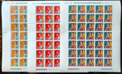 C 1071 Selo Natal Anjo Musica Instrumento Musical Alaude Lira Flauta Musica 1978 Serie Completa Folha