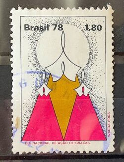 C 1074 Selo Acao de Gracas Religiao 1978 Circulado 1