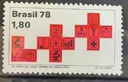 C 1075 Selo Cruz Vermelha Saude 1978