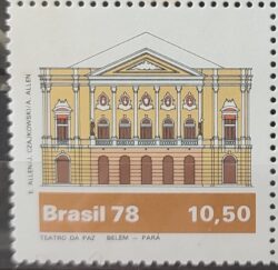 C 1076 Selo Teatros Brasileiros Arquitetura Arte Teatro da Paz 1978