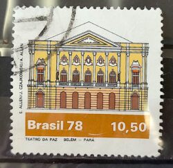 C 1076 Selo Teatros Brasileiros Arquitetura Arte Teatro da Paz 1978 Circulado 2