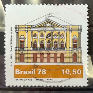 C 1076 Selo Teatros Brasileiros Arquitetura Arte Teatro da Paz 1978 Circulado 3