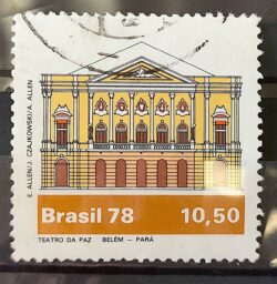 C 1076 Selo Teatros Brasileiros Arquitetura Arte Teatro da Paz 1978 Circulado 5