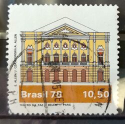 C 1076 Selo Teatros Brasileiros Arquitetura Arte Teatro da Paz 1978 Circulado 6