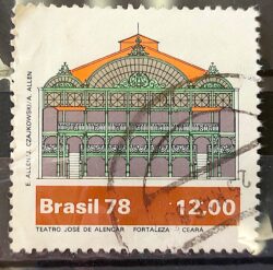 C 1077 Selo Teatros Brasileiros Arquitetura Arte Jose Alencar 1978 Circulado 2
