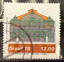 C 1077 Selo Teatros Brasileiros Arquitetura Arte Jose Alencar 1978 Circulado 3