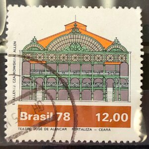 C 1077 Selo Teatros Brasileiros Arquitetura Arte Jose Alencar 1978 Circulado 3