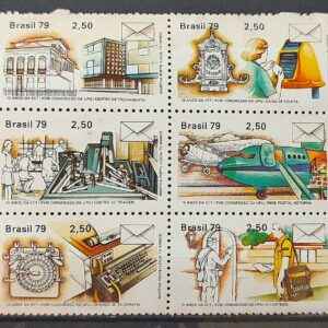 C 1080 Selo Congresso da UPU Uniao Postal Universal Servico Postal Educacao 1979 Serie Completa Não Mint