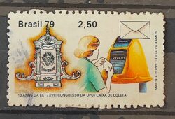 C 1081 Selo Congresso da UPU Uniao Postal Universal Servico Postal Caixa de Coleta 1979 Circulado 1