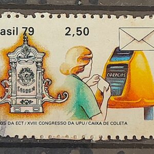 C 1081 Selo Congresso da UPU Uniao Postal Universal Servico Postal Caixa de Coleta 1979 Circulado 1