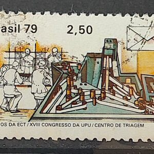 C 1082 Selo Congresso da UPU Uniao Postal Universal Servico Postal Triagem 1979 Circulado 2
