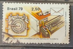 C 1084 Selo Congresso da UPU Uniao Postal Universal Servico Postal Telegrafo 1979 Circulado 1