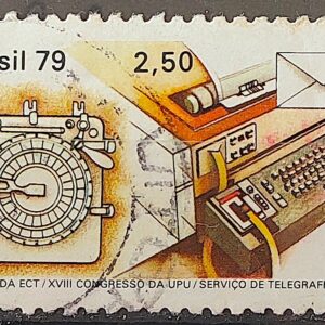 C 1084 Selo Congresso da UPU Uniao Postal Universal Servico Postal Telegrafo 1979 Circulado 2