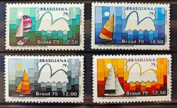 C 1086 Selo Brasiliana Veleiro Esporte Iatismo 1979 Serie Completa