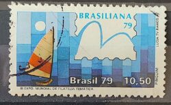 C 1087 Selo Brasiliana Veleiro Esporte Iatismo 1979 Circulado 2