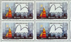 C 1088 Selo Brasiliana Veleiro Esporte Iatismo 1979 Quadra