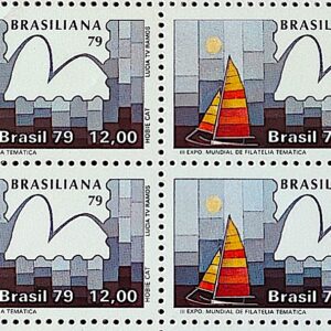 C 1088 Selo Brasiliana Veleiro Esporte Iatismo 1979 Quadra